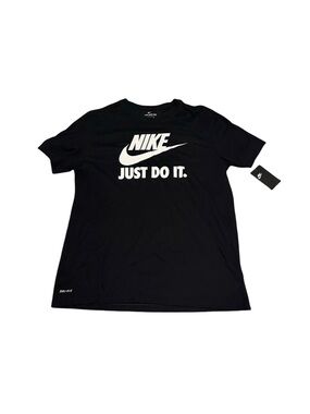 Nike Men Just Do It Dri-FIT Black Graphic Tee Shirt XL NWT